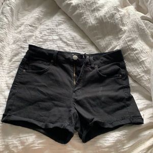 American eagle black denim shorts